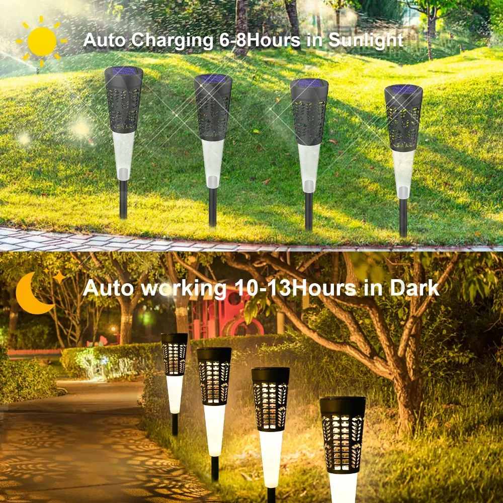 RGB Solar Garden Lights 2 Lighting Modes Waterproof Garden Lamp Cocktail Cup Shape Lamp for Landscape Lawn Christmas Decoration