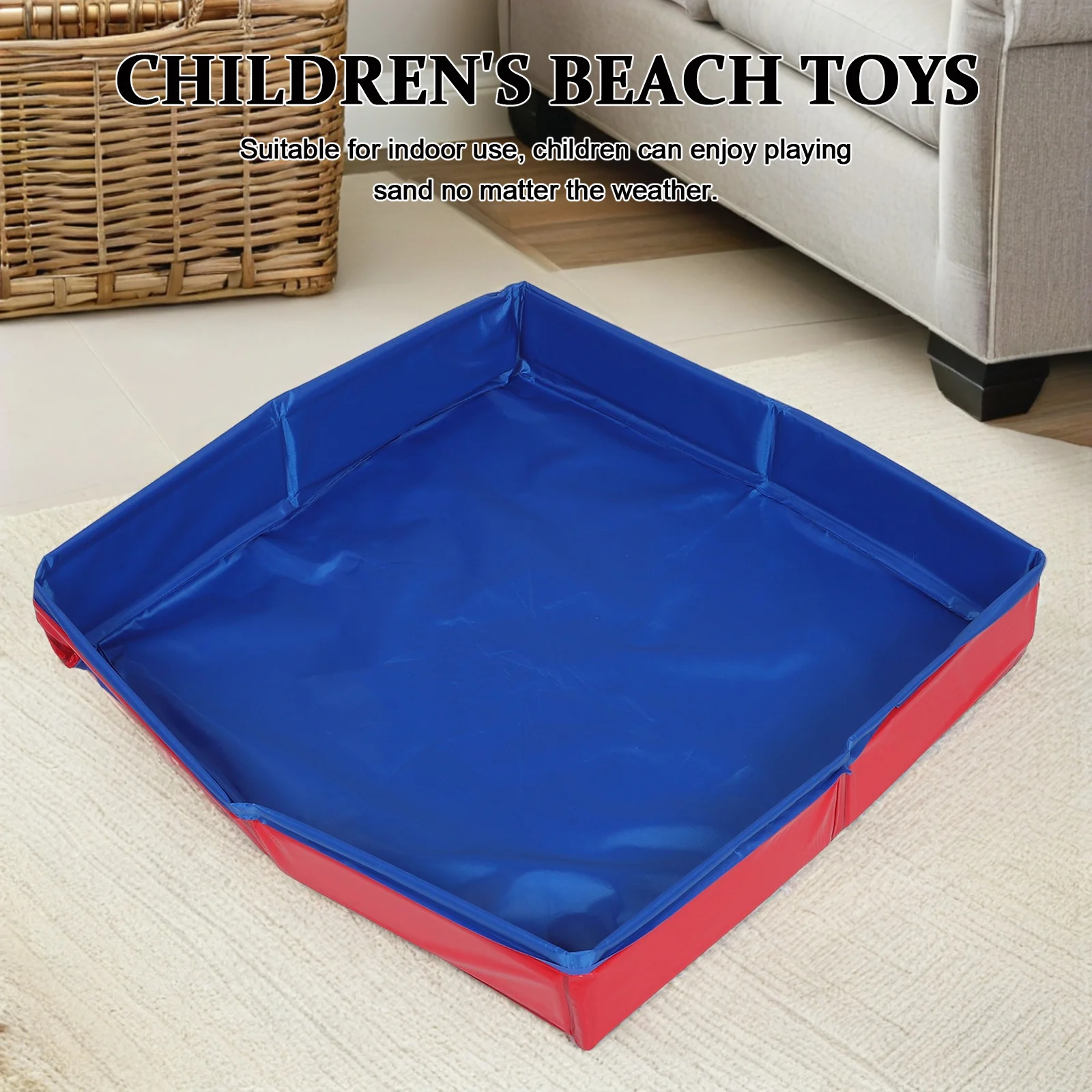 1 قطعة صينية رمل للأطفال: 19.65 بوصة × 3.34 بوصة صندوق رمل أكسفورد قابل للطي من مادة PVC للأطفال الصغار حاوية رمل محمولة للعب في الأماكن المغلقة والخارجية #3