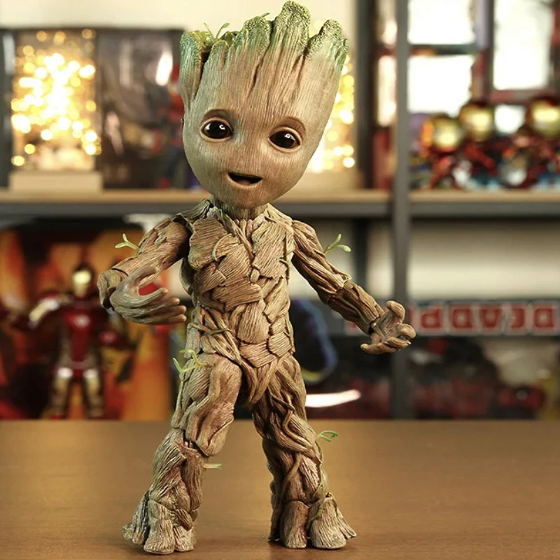 

26cm Anime Guardians Of The Galaxy Groot Action Figures PVC Large Cute Small Tree Man Collection Model Ornament Toy Child's Gift