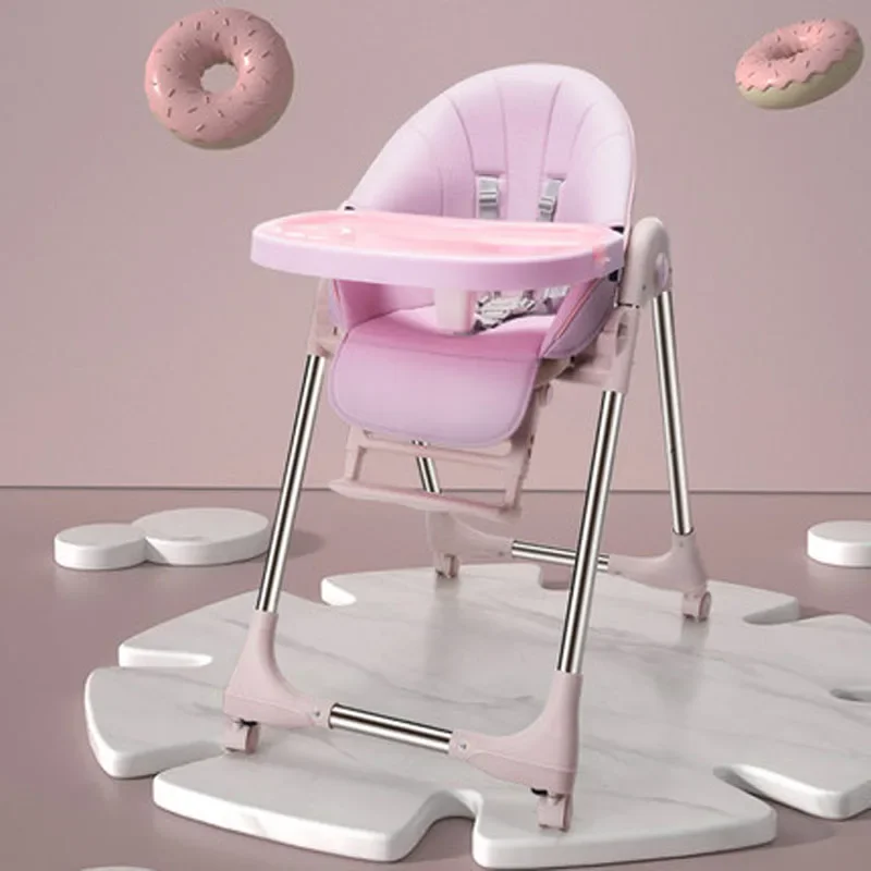 다기능 휴대용 접이식 아기 식사 의자, 조절 가능한 어린이 식탁 및 의자, 가정용 높은 수유 의자 