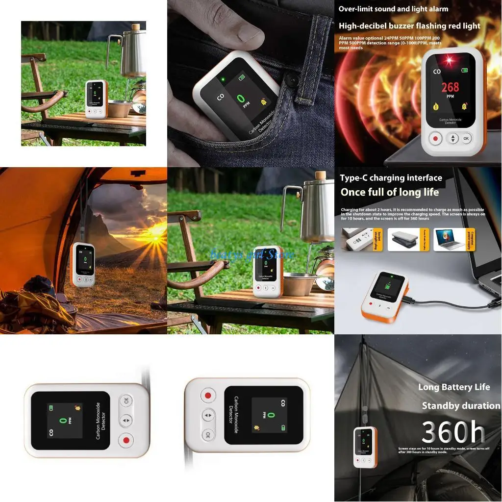 

C7AB Adjustable CO Leak Detector With Digital Display Customizable Alerts Lightweight Design Suitable For Home Travel Camping