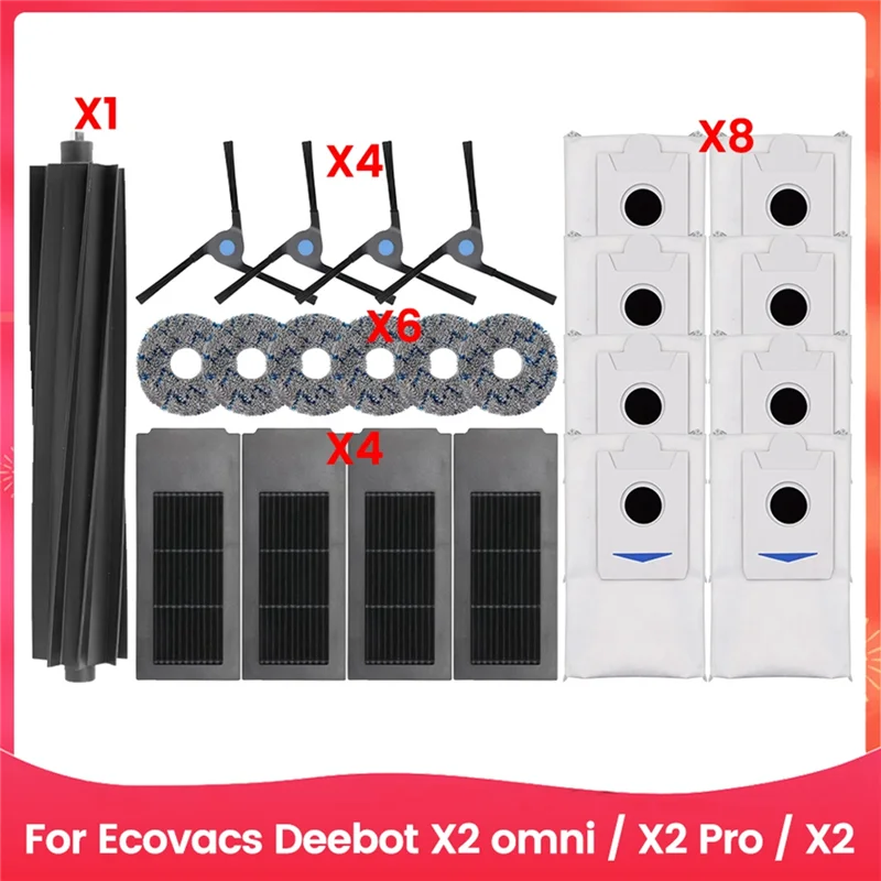 

T99C-Для Ecovacs Deebot X2 Omni/X2 Pro/X2 Аксессуары для роботов-пылесосов Основная боковая щетка Hepa-фильтр Швабра Ткань Детали мешка для пыли