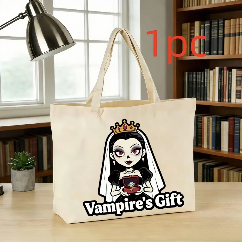 

1 шт. Холщовая сумка в готическом стиле, Холщовая сумка на плечо с тематикой Ghost Bride, большая вместительная сумка