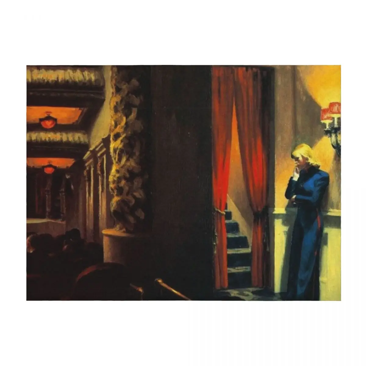 

Edward Hopper - New York Movie Throw Blanket Soft Beds for sofa Bed linens Flannels Blankets