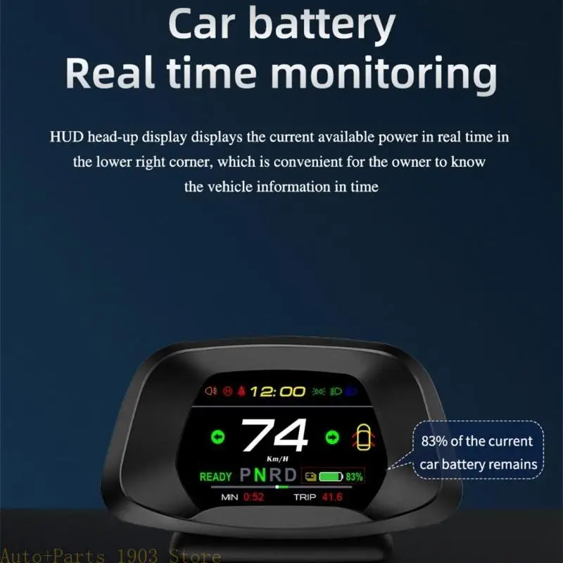 

E21C HUD Car Head Up Display Speedometer Digital Gauges Auto Fatigue Driving Reminder