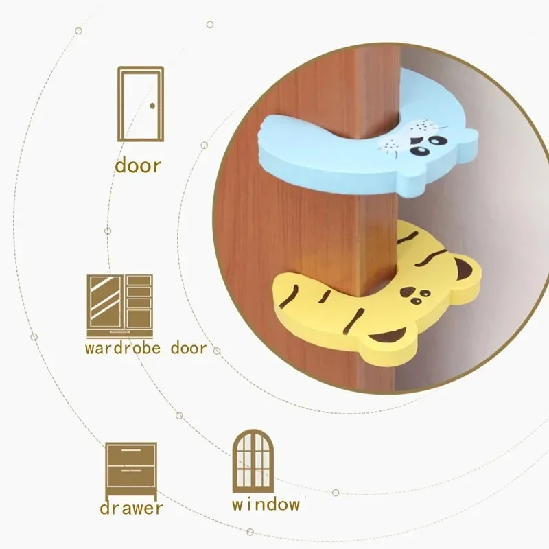 2/5pcs Baby Safety Door Stopper for Newborn Furniture Protection Anti-pinch Hand Cute Animal Care Child Lock Finger Protector