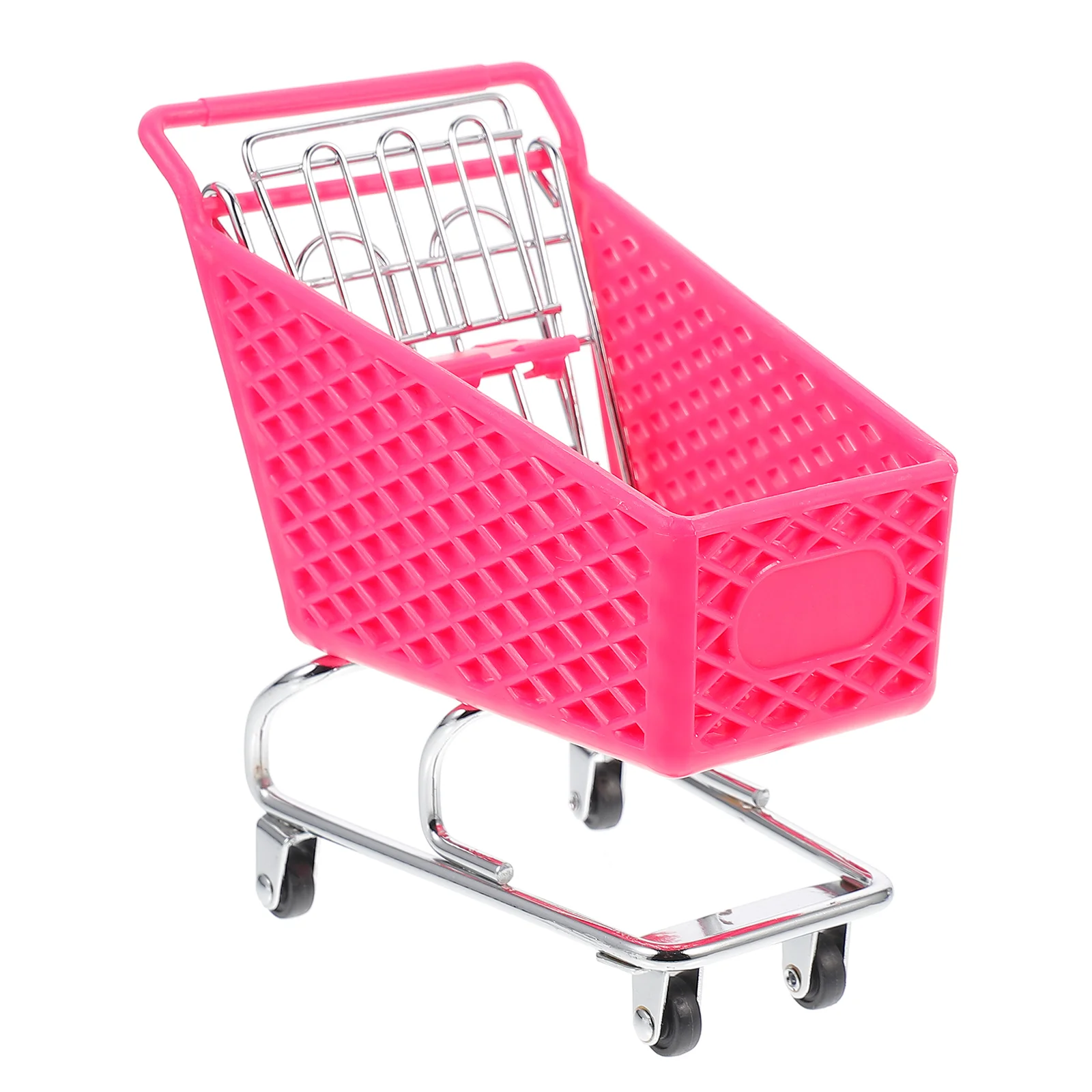 Shopping Cart Storage Basket Utility Creative Iron Craft Groceries Supermarket Cellphone Holder