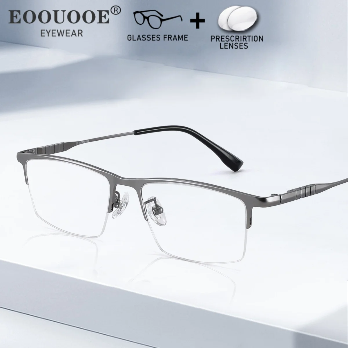

Office Business Design Men Optical Glasses Prescription Lenses Recipe Myopia ADD Progressive Anti-reflection Sturdy Eyeglasses