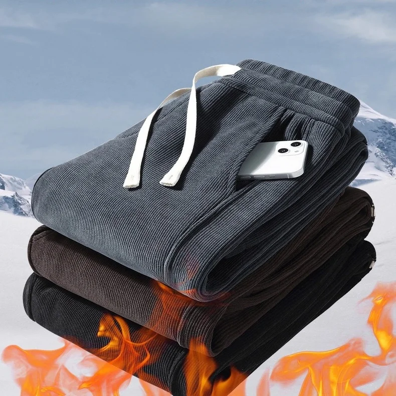 الرجال Fce اصطف سروال قصير البضائع فضفاضة تناسب عادية ثي الدافئة العمل بنطلون الخريف الشتاء مريحة للتنفس Sweatp...