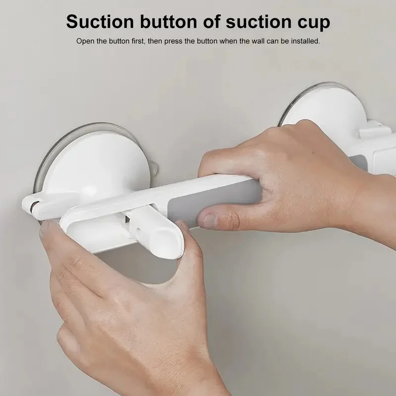 1Pc Elderly Safety Grab Bar - No Drilling Required for Installation, Non-Slip Bathroom Handle with Strong Suction Cup, Heavy-Duty Plastic Structure, Suitable for Bathrooms, Kitchens, Living Rooms - Fall Protection for the Elderly, Easy to Install on Tiles, Glass, and Hard Plastic Surfaces - Suitable for Elderly and Disabled People, Bathroom Grab Bar for the Elderly, Elderly Support, Stylish Design, Durable Structure, Home Safety, Minimalist Design, Sturdy