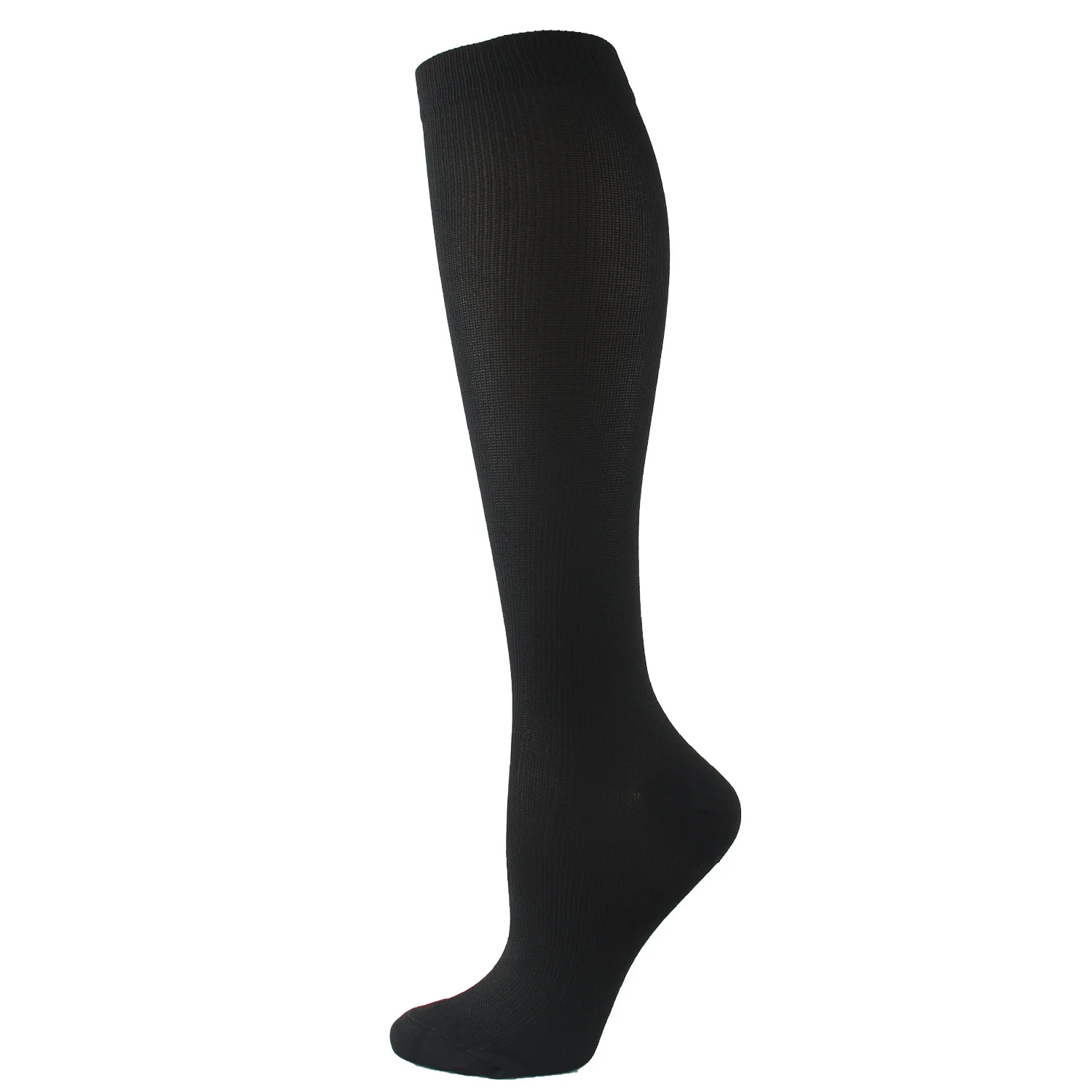 Calcetines de compresión para enfermera, medias de Color sólido, Color negro, 6 pares