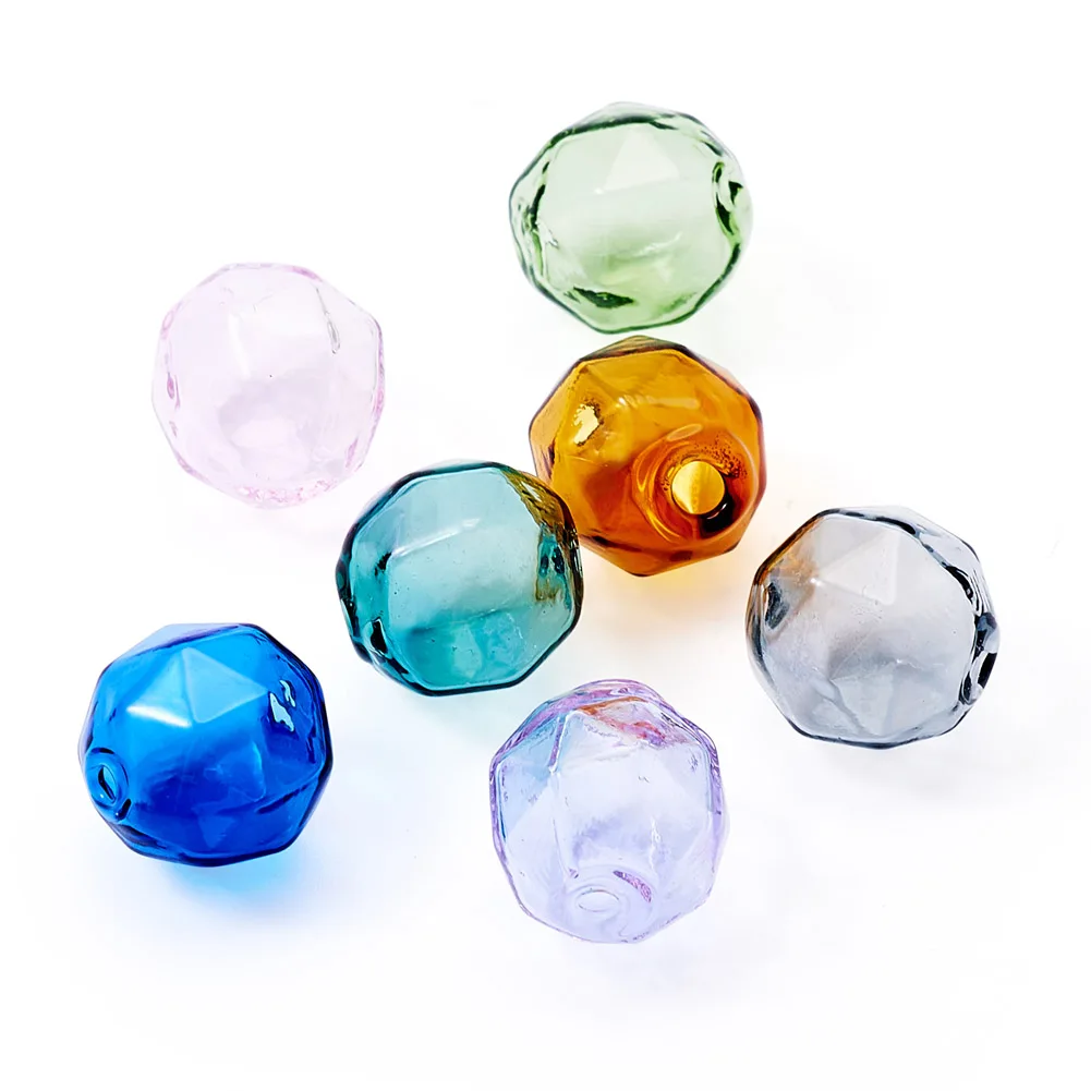 

Faceted Round Transparent Glass Beads Mix Color Polyhedron Beading Christmas Handmade Ornaments DIY Jewelry Making Accessories