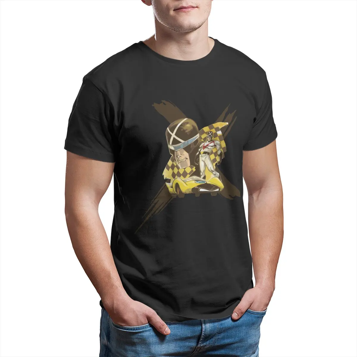 

Speed racer Retro Anime 80s cartoon japanese manga Hipster 100% Cotton Tees T Shirt Birthday Present Clothes
