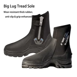 Stivali da sub in gomma da 5 mm, scarpe impermeabili antiscivolo per muta, pesca, snorkeling, nuoto riscaldante