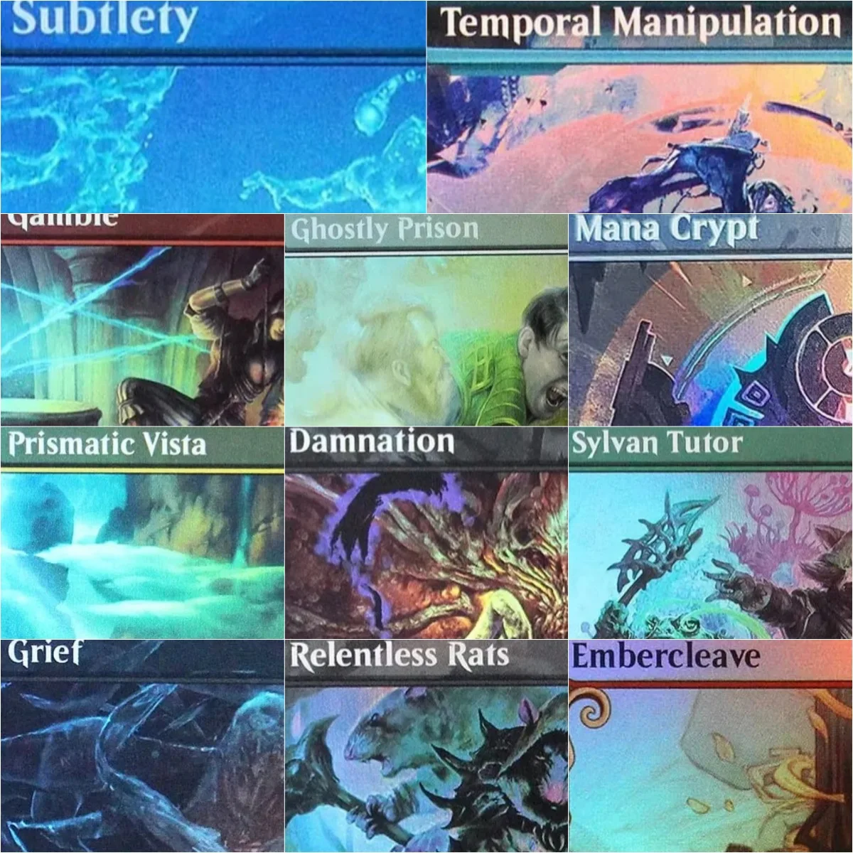 

Foil "Prismatic Vista/Bloom Tender/Expropriate/Relentless Rats" Magical Proxys Game Black Quality Cards Board Game Trading Cards