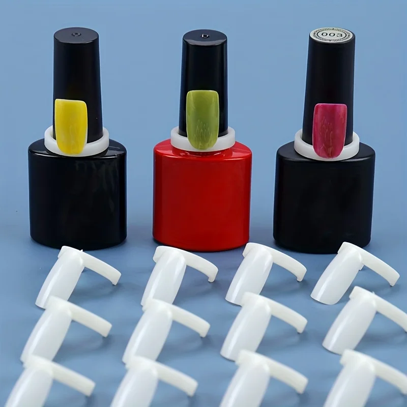 50Pcs Nail Display Ring DIY Showingself Color Board Colors Display 2*2*1cm Card Ring Shape Can Be Put On The Nail Polish Bottle