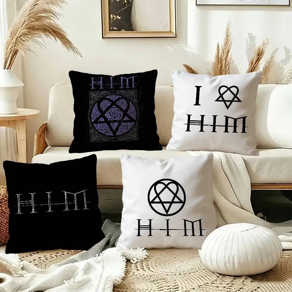 Rock Band H-HIM Personalized picture text home decorative pillows Household Gifts 45x45cm