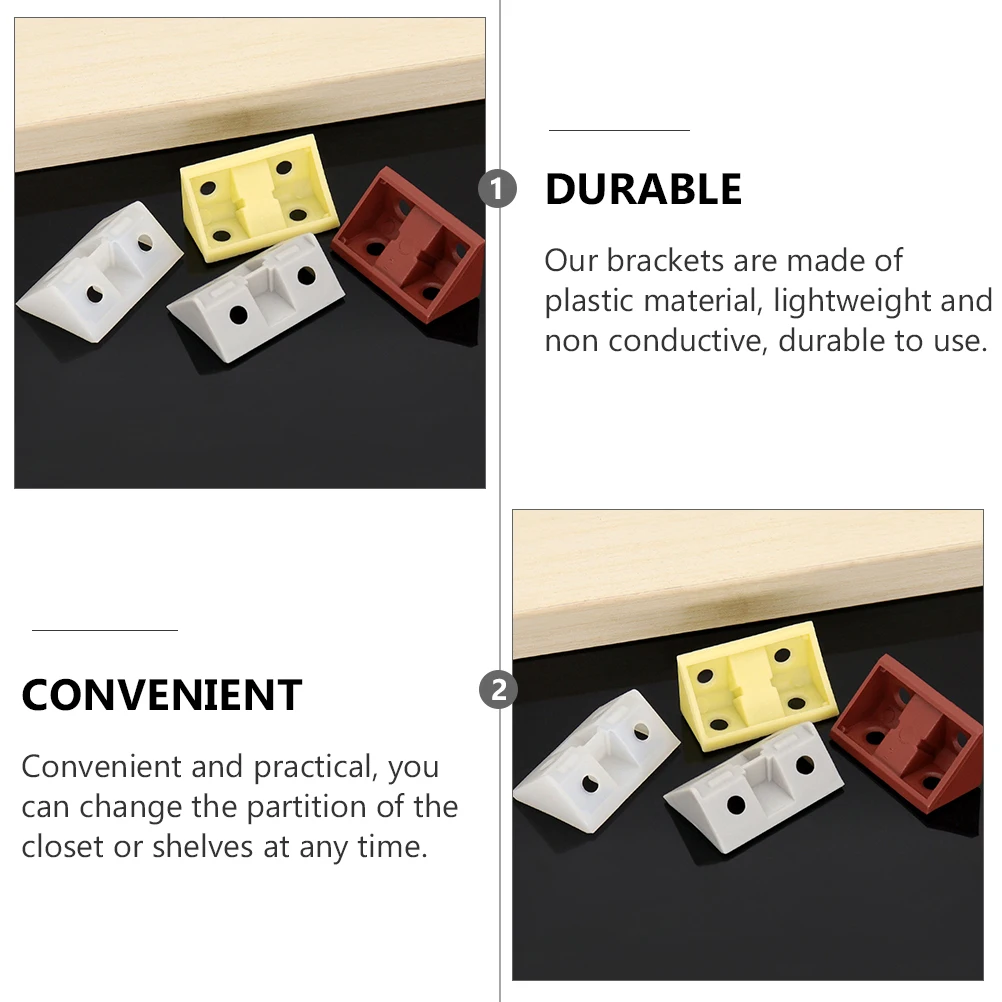 

60Pcs Corner Gussets Plastic Braces Angle Brackets Durable Furniture Joint Fasteners Cabinet Accessories Plastic Corner Gusset