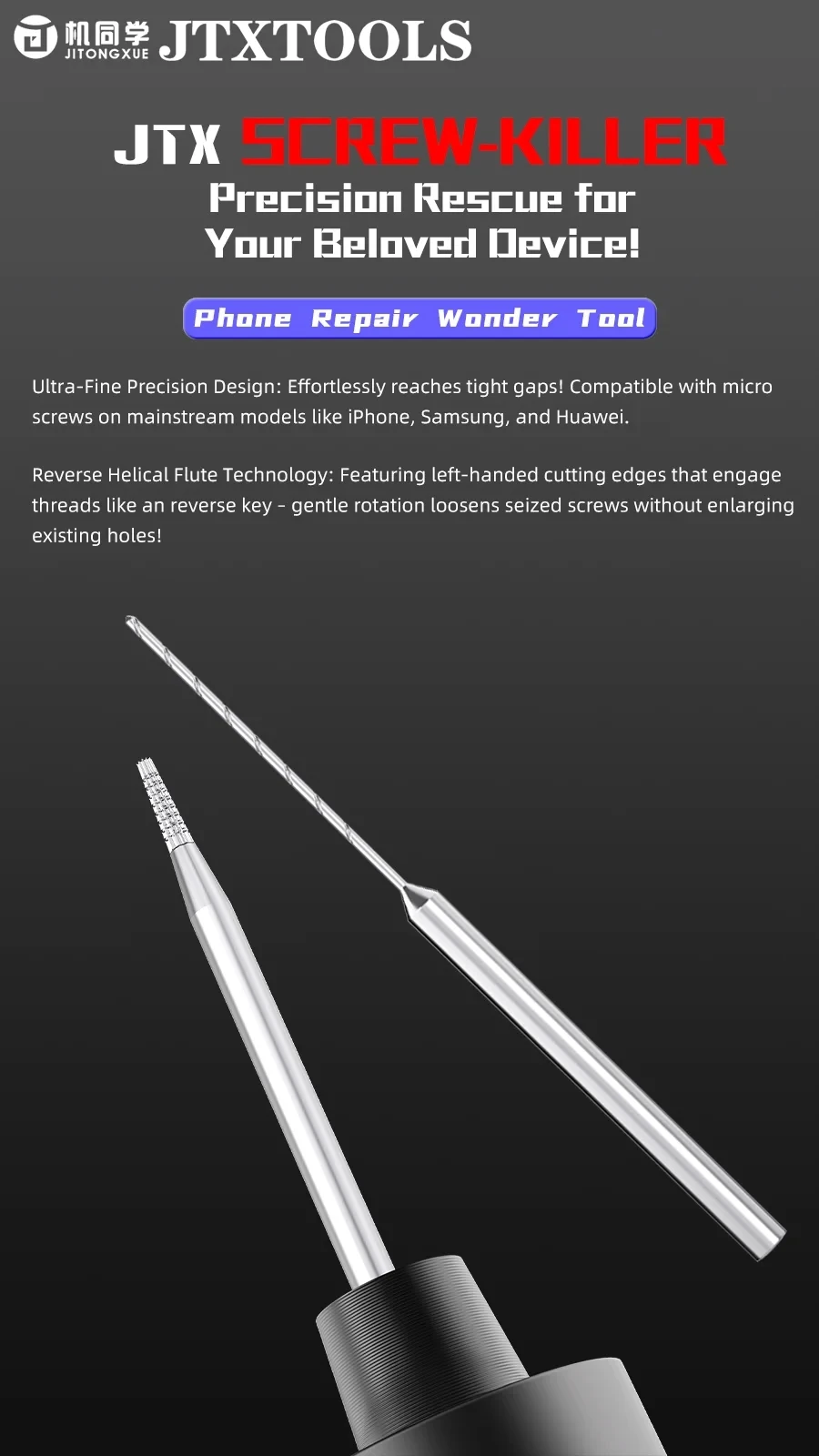 

JTX SK-1 Alloy Piercingand Sliding Drill Bit Quickly Remove The Stripped Thread Scred Polishing Pen Grinding Repair Tool
