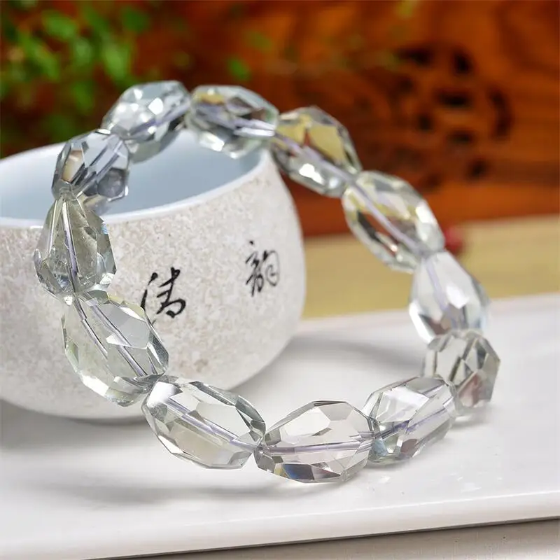 

12X18 мм натуральный зеленый кварц произвольной формы кварцевый браслет из бисера для женщин и мужчин подарок любовь хрустальные бусины нити ювелирные изделия подарок 1 шт.