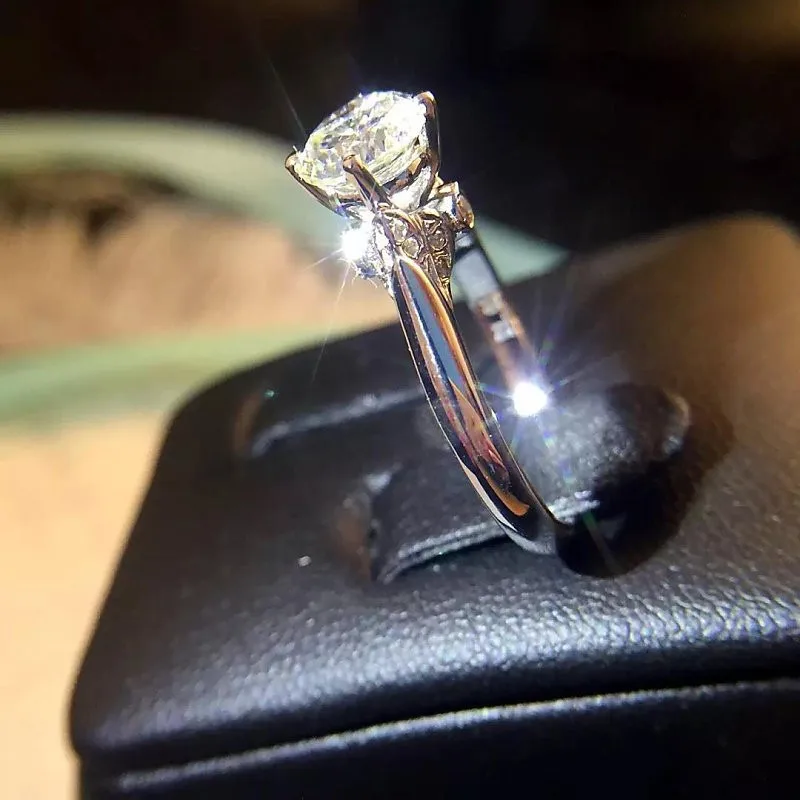 CC Bridal Wedding Rings For Women 0.8ct Cubic Zirconia Romantic Promise Engagement Fine Jewelry Drop Shipping CC727