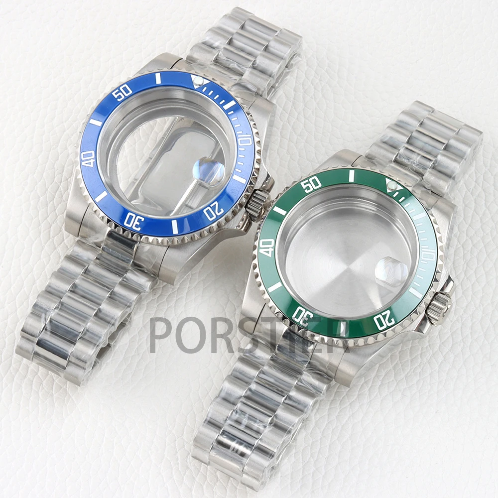 

40mm NH35 Watch Case Sapphire Glass Waterproof for Submariner NH34 NH35 NH36 NH38 Movement Stainless Steel Presidential Bracelet