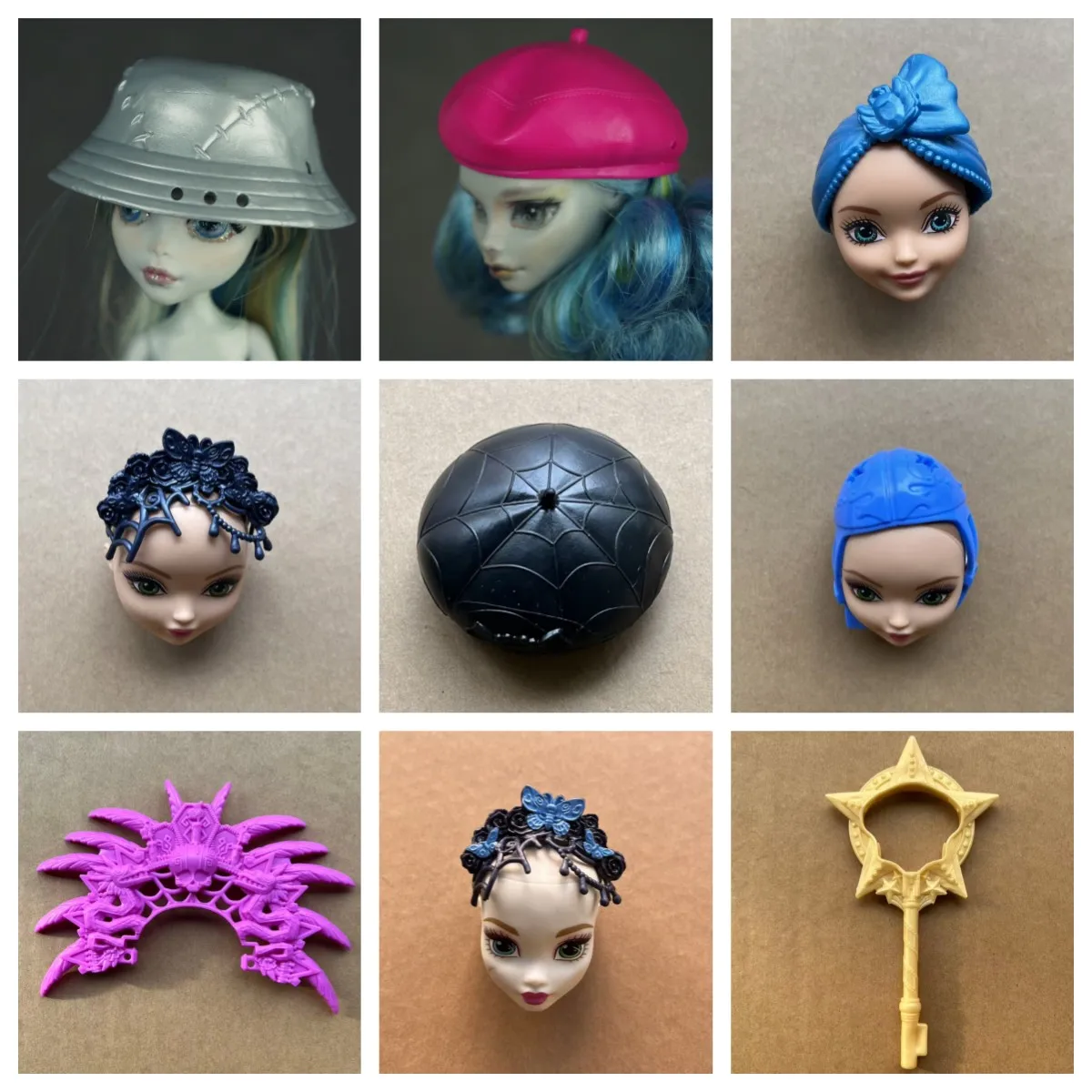 Acessórios de Vestir DIY para Bonecos Monstrinhos Coloridos, Chapéus, Óculos e Cintos em Escala 1/6 para Decoração de Figuras Colecionáveis