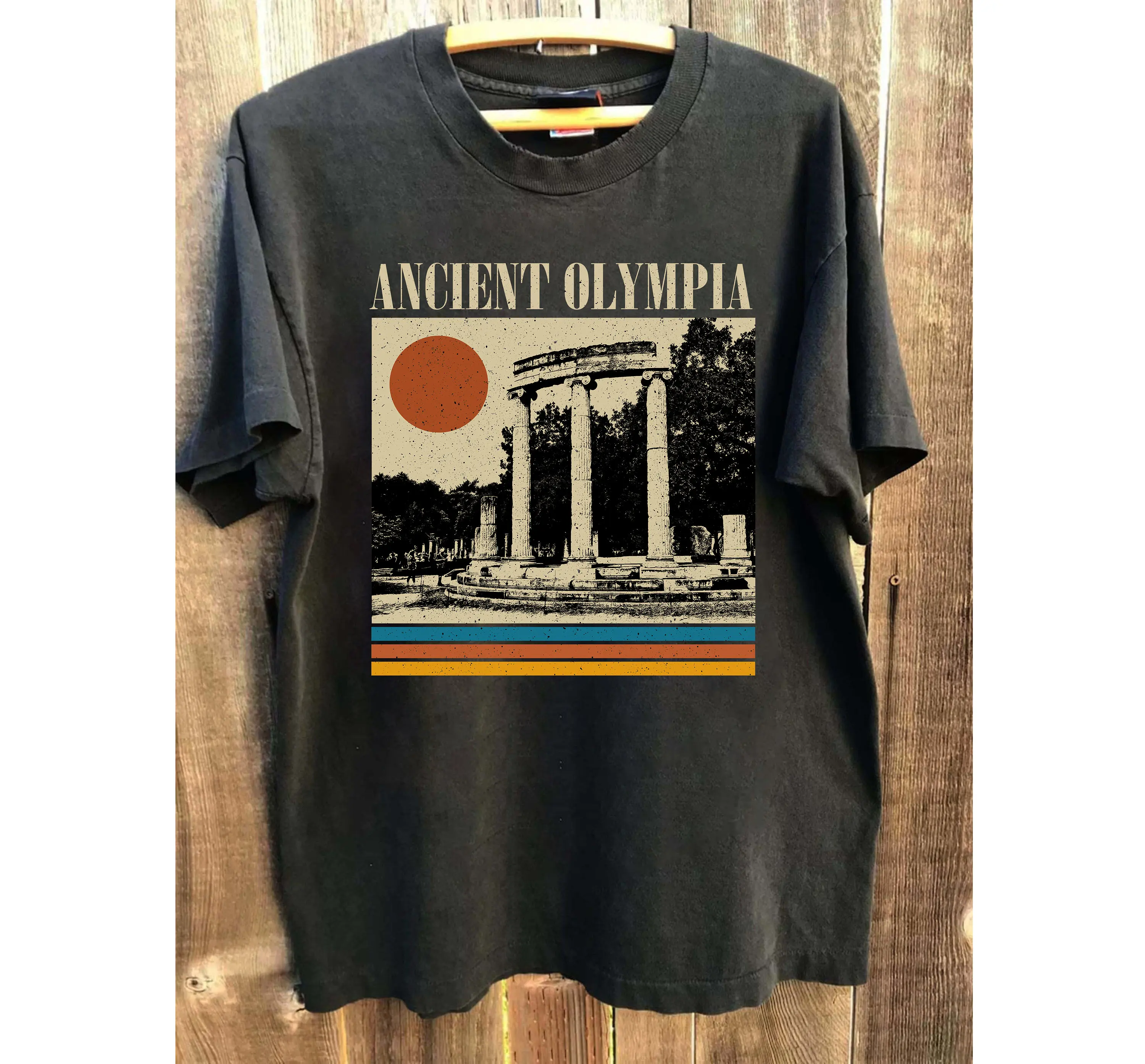 Ancient Olympia SweaT T Shirt Retro Midcentury MinimalisT Travel