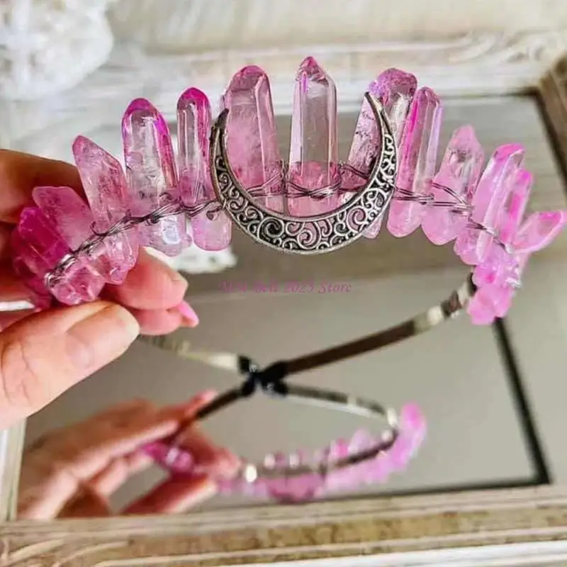 

49ME Bride Headpiece with Moon for Photo and Festival Makeup