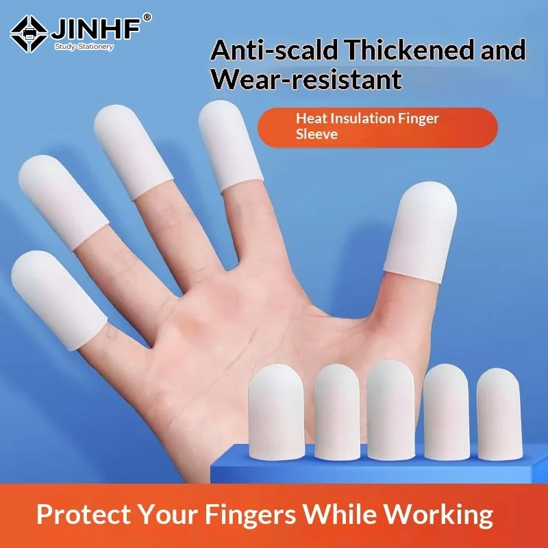 5/10Pcs Silicone Finger Protectors Heat Resistant Anti Slip Anti Scalding Antistatic Finger Cots Single-Finger Transparent Cover