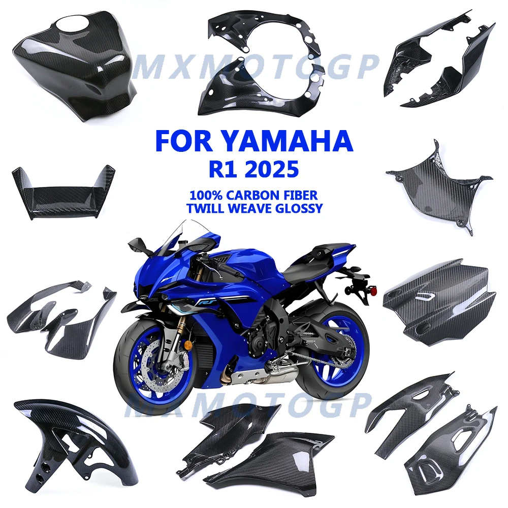 For Yamaha YZF-R1 R1 R1M 2025 100% Carbon Fiber Winglets Fender Tank Side Panels Full Fairing Kits Motorcycle Accessories
