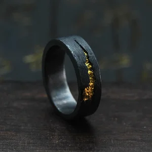 Black Sandblasted Meteorite 8mm Cincin Tungsten Carbide untuk Pria dan Wanita Cincin Pertunangan Pernikahan Hadiah Ulang Tahun Unisex 8 cincin pria tungsten carbide penjualan terbaik - №