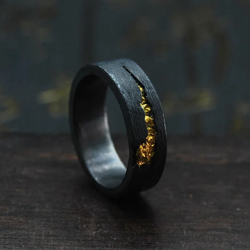 Black Sandblasted Meteorite 8mm Tungsten Carbide Ring for Men and Women Wedding Engagement Ring Anniversary Gift Unisex