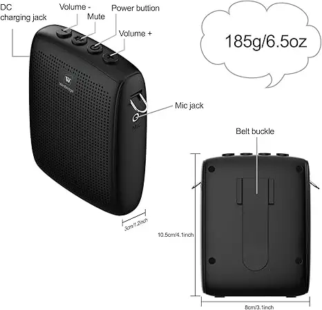WinBridge  Mini Speaker Sound Professional Audio Amplifiers  for Teachers Classroom Speech Outdoor