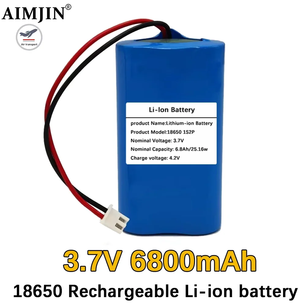 3.7V Batterie Au Lithium 1S2P 6800mAh 18650, BMS Intégré, Pour Ventilateur/haut-parleur/lumière LED De Pêche Basse (XH2.54-2P)