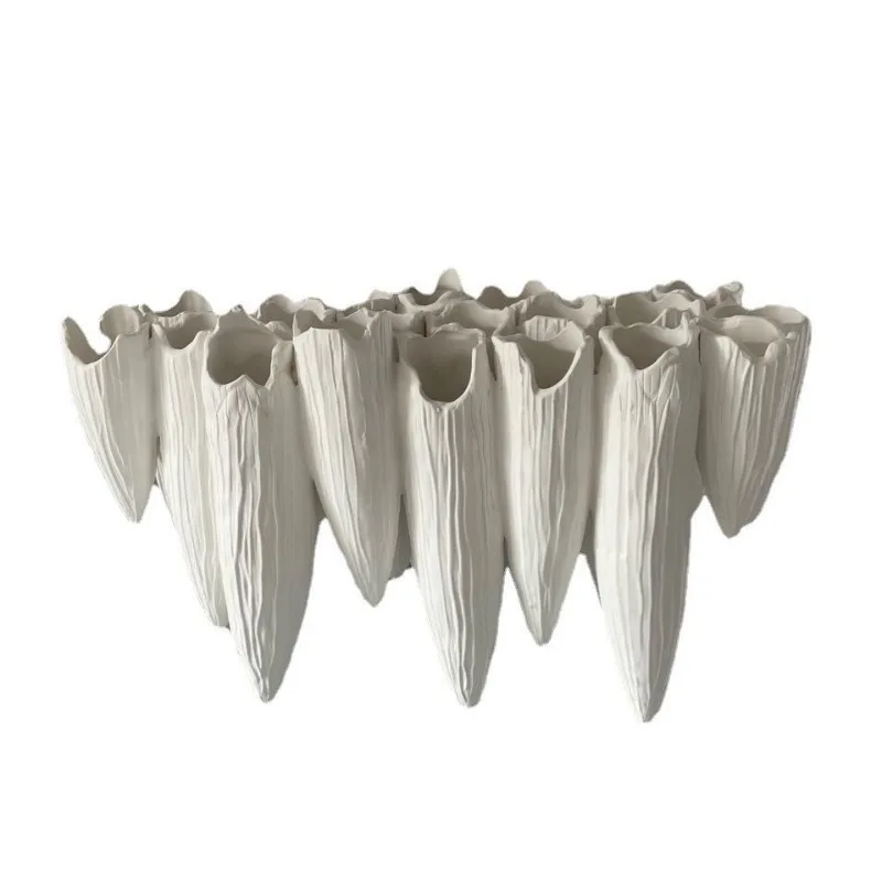 

Modern simple handmade white ceramic ornament flower ware soft decoration creative design home customer
