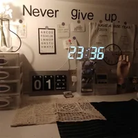 3D LED Digital Clock Wall Decoration Glow Night Mode Decoration for Bedroom Adjustable Electronic Watch Room Decor Aesthetics 2