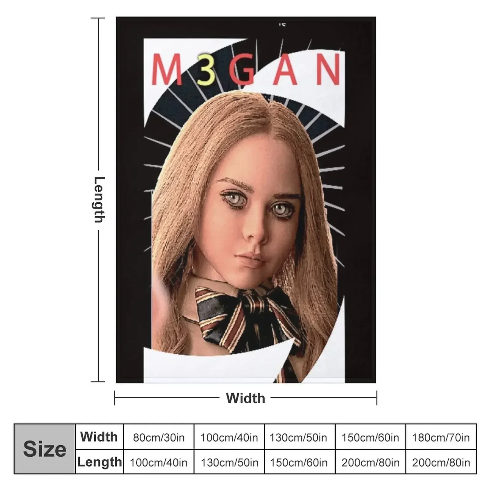 M3GAN MEGAN MOVIE DOLL Throw Blanket Fashion Sofas Baby Hairys Blankets For Bed Single decorative Blankets