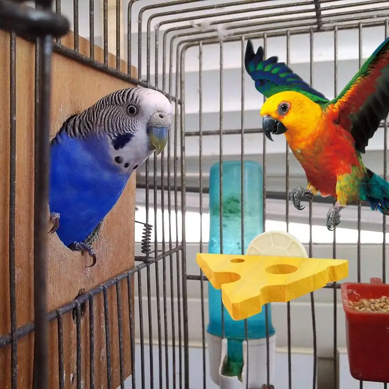 Parrot Standing Perch Bird Cage Stand Perches Cheese Shaped Parakeet Perches For Cage Paw Grinding Chewing Bird Perch For