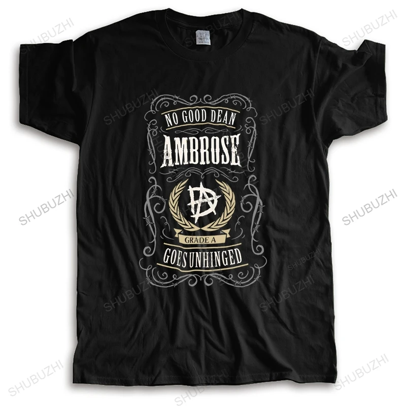 brand t shirt mens short sleeve NO GOOD DEAN AMBROSE Cotton shubuzhi T-shirt Men O-neck Tee-shirt black tee tops bigger size