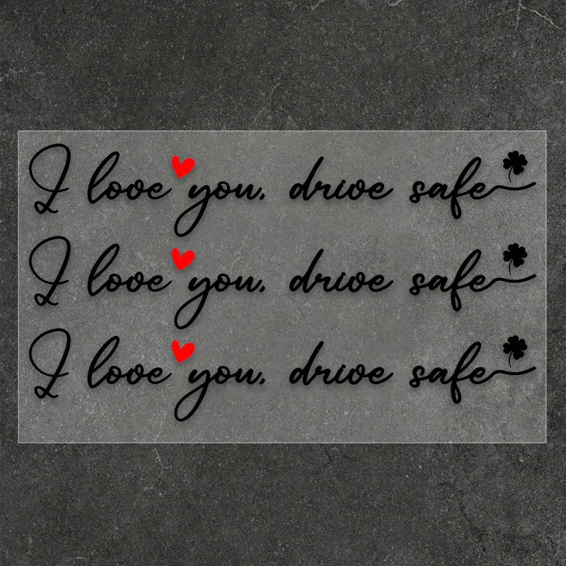 Love & Safe Driving Themed Stickers, Heart Pattern Waterproof Vinyl Decals for Car, Motorcycle and Helmet Decoration