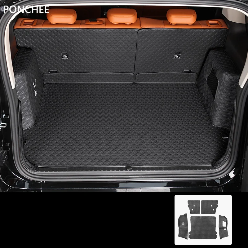 

For Haval H9 MKII 2nd 2024-2025 Leather Trunk Mat Fully Enclosed Trunk Waterproof Seat Backrest Automobile Modification Supplies
