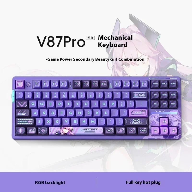 

Vgn V87pro Bluetooth трехрежимная индивидуальная механическая клавиатура Vxe Co-фирменная прокладочная конструкция с полными клавишами с горячей заменой Rgb