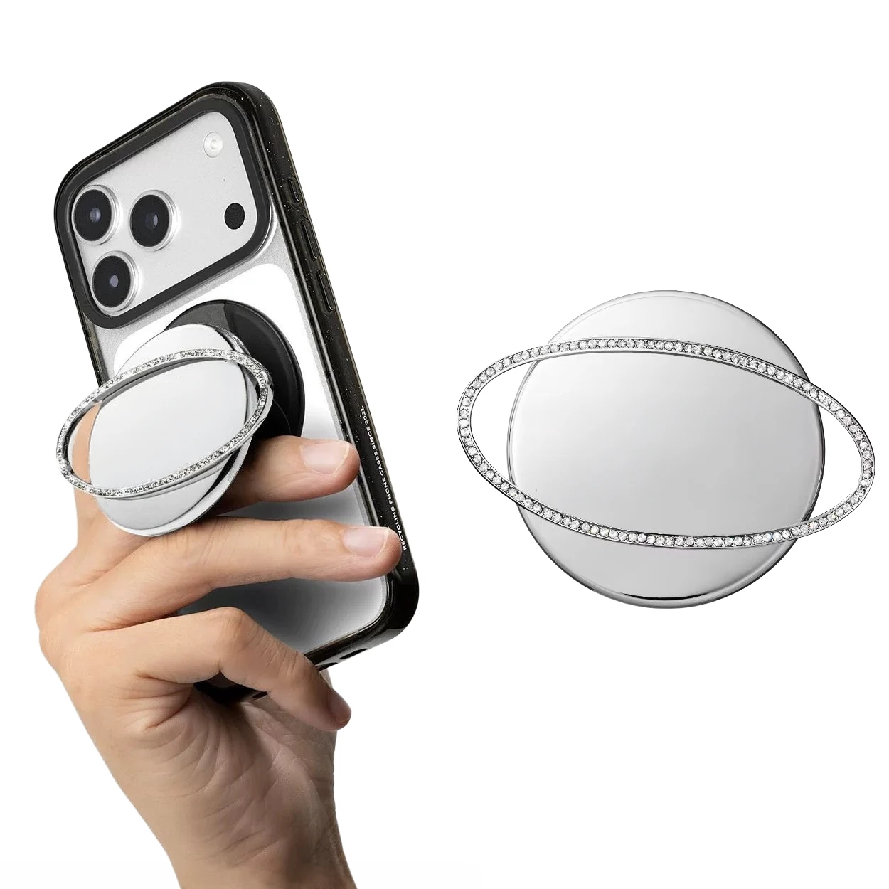 

Fully-jewelled Oval Magnetic Grip Phone Stand for IPhone Holder Mount Support for Galaxy Phone Accessories Cartoon