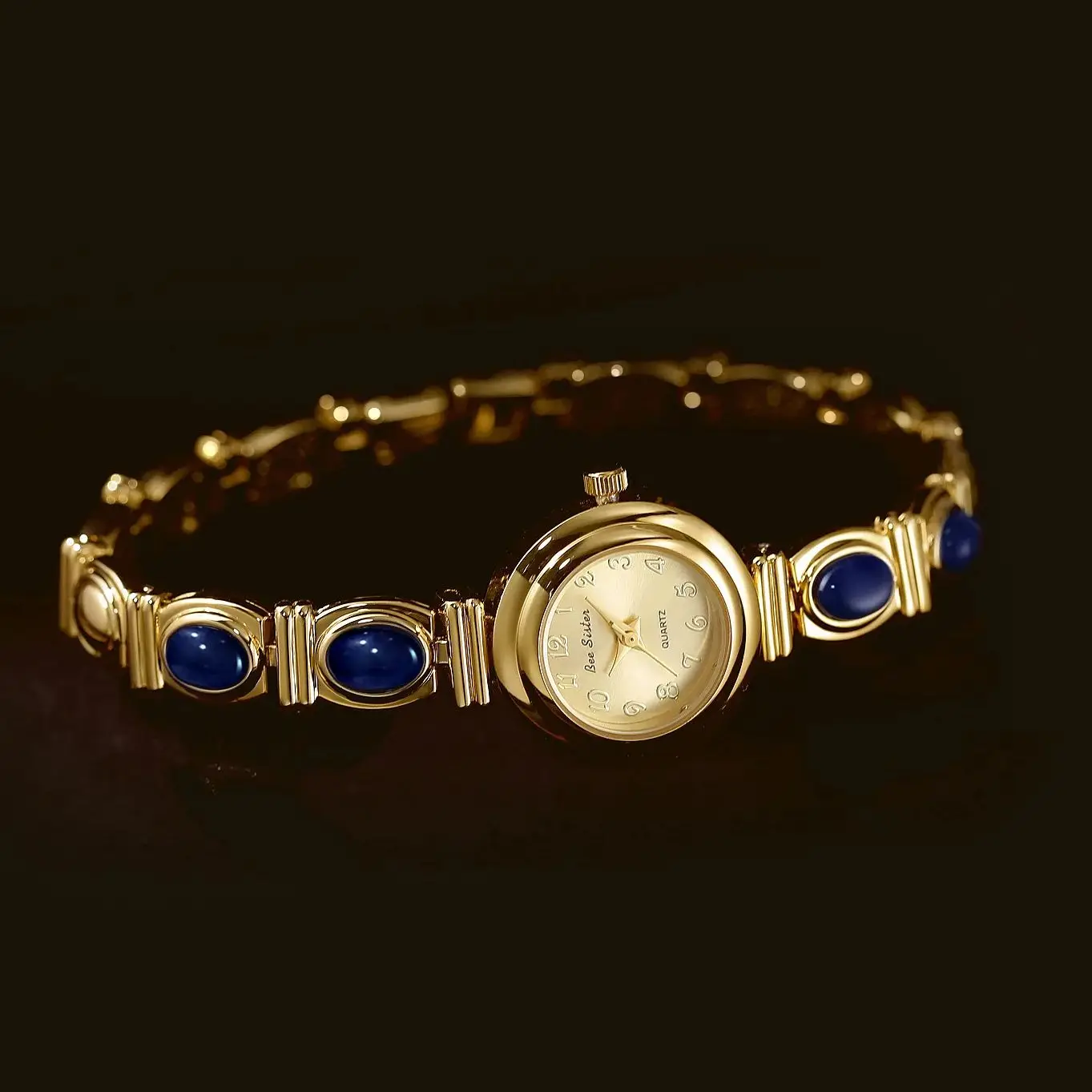 Fashion Casual Luxury Women's Watches Digital Circular Dial Good Luck Natural Gemstone Ladies' Watch Bracelet Dress Watch Gifts
