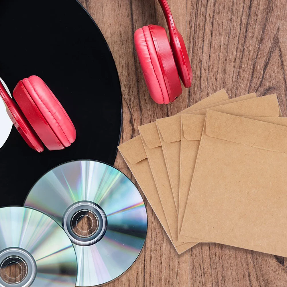 다크 브라운 CD 봉투 크래프트 종이 파우치, 가방 포장 포장용 다기능 가방