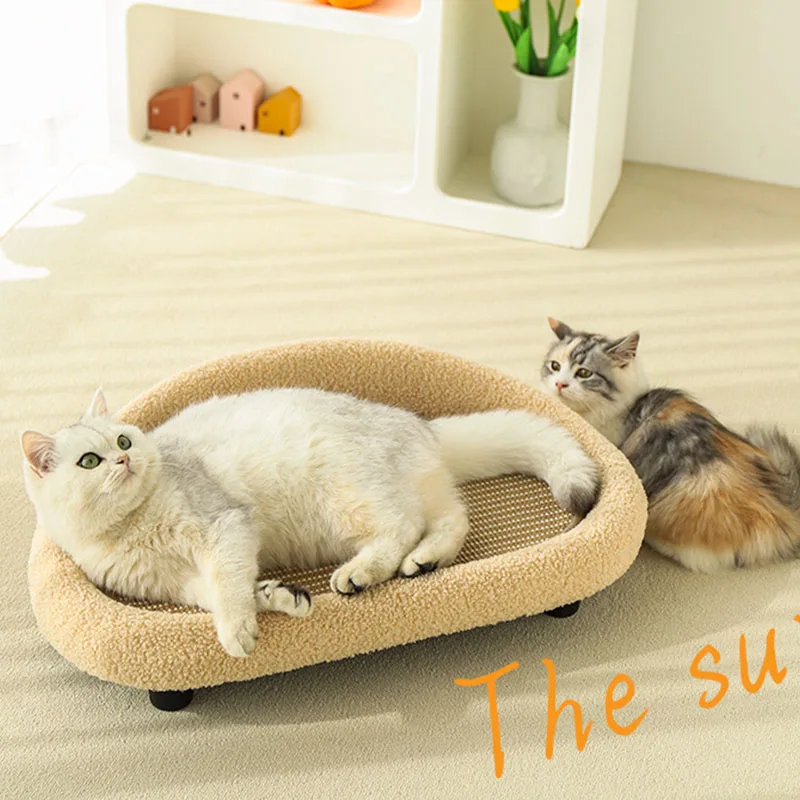 

Sisal Cat Scratcher Bed For Indoor Cats Hammock For Scratching Pad Cat bed For Large Cats Scratcher Lounge Wooden Cat Furniture
