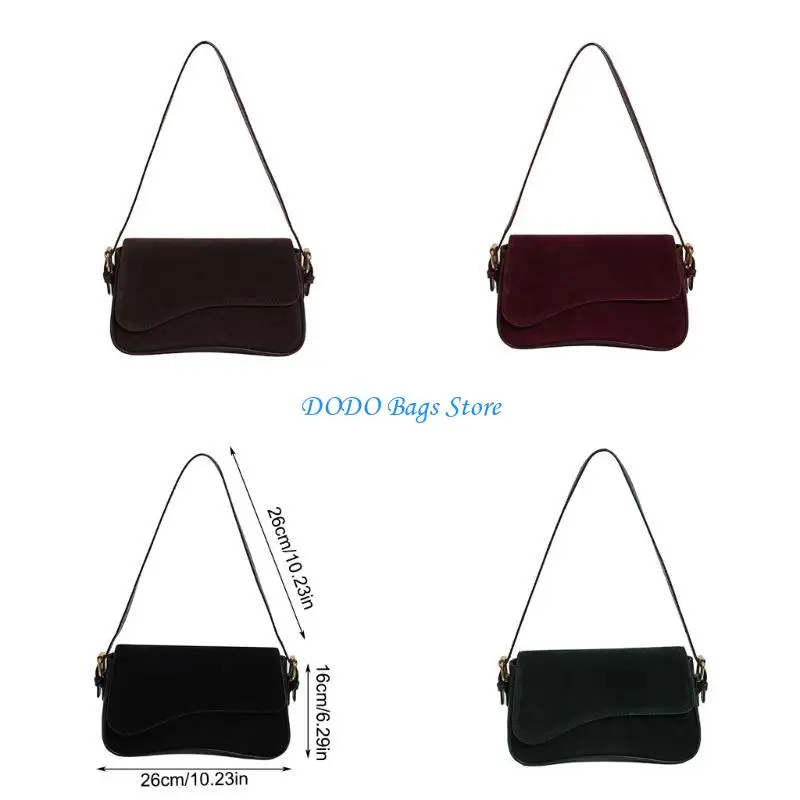 حقيبة الإبط النسائية حقيبة كتف بسيطة من جلد البولي يوريثان حقيبة تسوق عصرية محفظة الخريف الشتاء حقيبة كروس للجسم لكل يوم #6