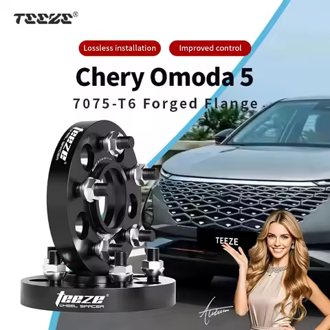 Teeze 2/4pcs 5x108 CB 60.1 M12 x 1.5 Hub Centric Black Forged wheel spacer For Chery Omoda 5 Flange Plate15/20/25/30/35/38mm