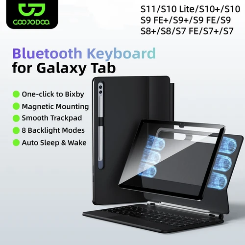 Teclado mágico para Samsung Galaxy Tab S11 S10 Plus S9 S10 FE S8 S7 S10 Lite ángulo ajustable flotante acceso con un solo clic a Bixby